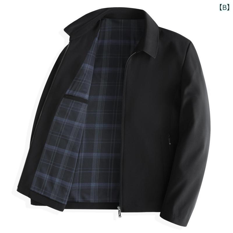 ジャケット メンズ 男性用 紳士服 アウター ブルゾン ジャンパー 立ち襟 襟付き ジッパー チャック ポケット 無地 カジュアル ビジネス 通勤 普段使い 軽い 軽量 防風 丈夫 40代 50代 シニア おじいちゃん 羽織り 秋冬 remake-buddy-10592966 リメイクバディー サンプル画像3