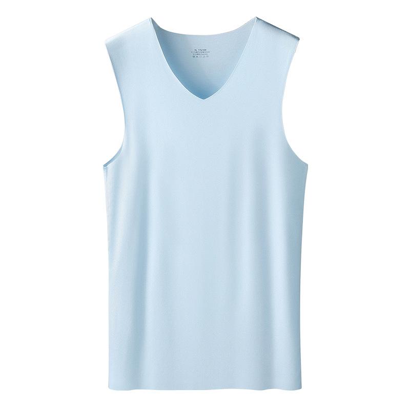 Rakuten - タンクトップ メンズ トップス ノースリーブ Tシャツ インナー 肌着 モダール 接触冷感 吸湿速乾 通気性 シームレス 無地 ストレッチ 筋トレ スポーツ トレーニング フィットネス 部屋着 ルームウェア アンダーウェア 下着 伸縮性 薄手 ホワイト
