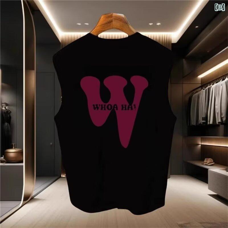 リメイクバディーのタンクトップ メンズ 男性用 ノースリーブ Tシャツ カットソー トップス 袖なし 運動用 スポーツ 部屋着 カジュアル ランニングウェア インナー 100%綿 コットン 250g 长绒棉 ゆったり プリント キャラクター 丸首 白 黒｜アングル3