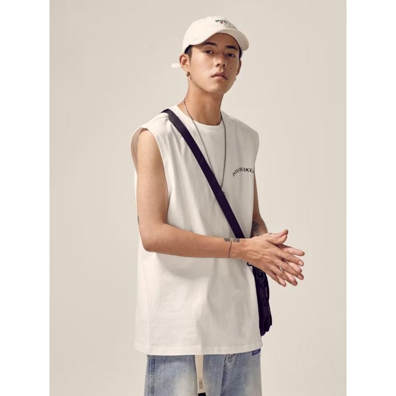 Tシャツ メンズ ノースリーブ タンクトップ カットソー トップス 袖なし 汗染み防止 無地 ゆったり インナー スポーツ ランニング 運動 部屋着 カジュアル ポリエステル 薄手 涼しい 夏 サマー ホワイト ブラック