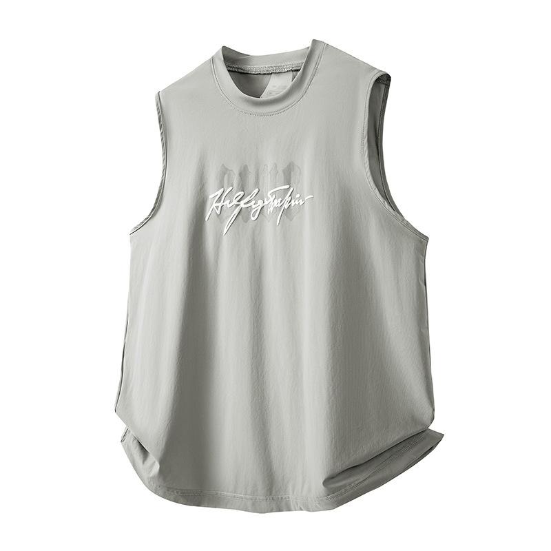 乐天商城 - タンクトップ メンズ トップス ノースリーブ Tシャツ 接触冷感 ゆったり 大きいサイズ スリーブレス カジュアル スポーツ 運動 トレーニング ランニング インナー ルームウェア 部屋着 涼しい 薄手 綿 コットン 吸汗速乾 丸首 プリント キャラクタ