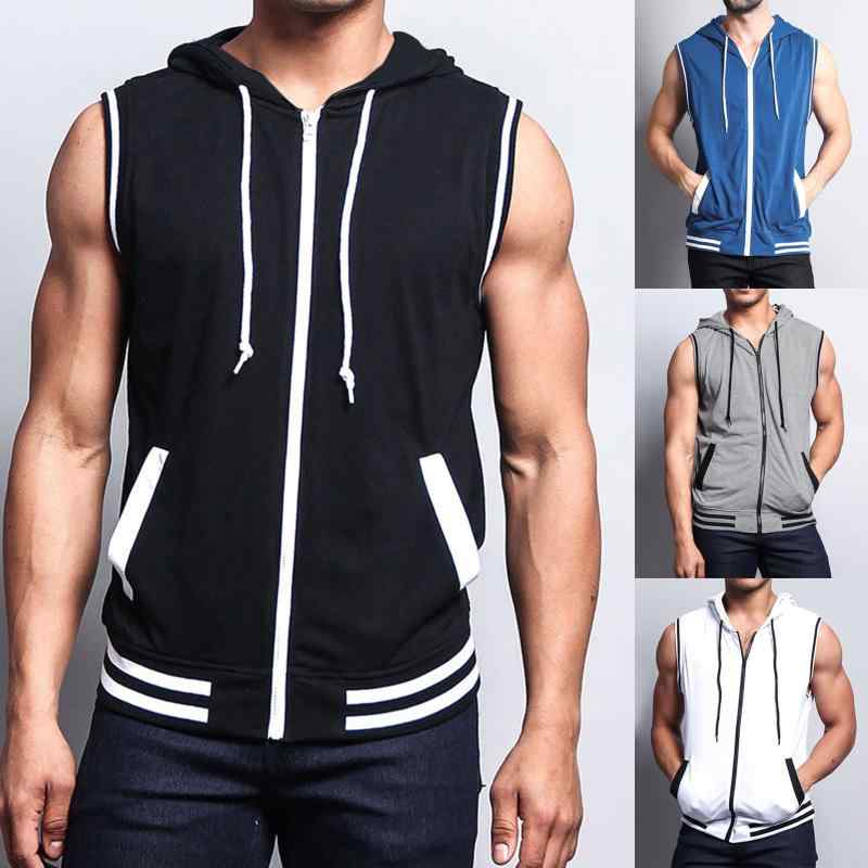 タンクトップ メンズ トップス ノースリーブ Tシャツ フード付き 運動 スポーツ ジム トレーニング フィットネス ランニング ウエア カジュアル 切り替え ポケット付き 直下擺 灰色 グレー 春夏
