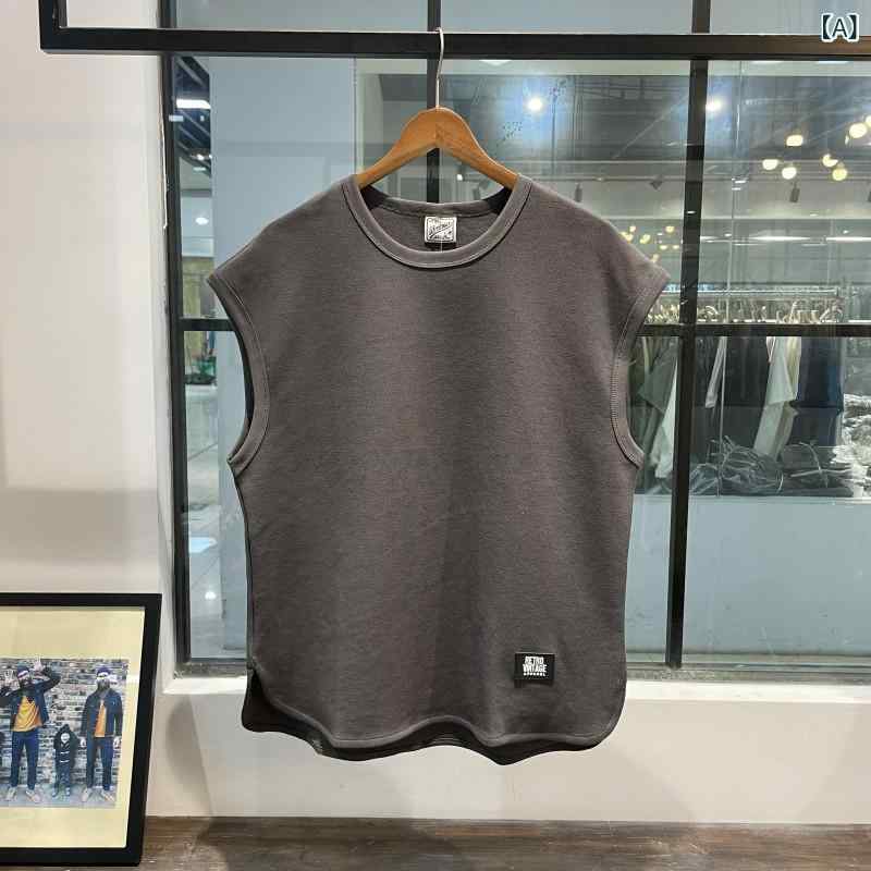 タンクトップ メンズ 男性用 トップス ノースリーブ Tシャツ カットソー ルームウェア 部屋着 運動 筋トレ ジム フィットネス スポーツ 薄手 麻 アサ リネン 涼しい 快適 ゆったり カジュアル ストライプ 深灰 白 紺 茶
