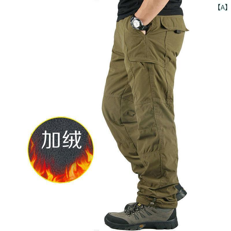 カーゴパンツ メンズ 秋冬 裏起毛 厚手 保暖 防寒 パンツ ワークパンツ ワークウェア カジュアル 長パンツ 大きいサイズ ストレート 暖かい アウトドア 普段使い