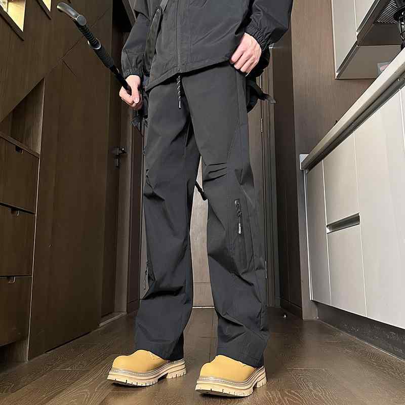 樂天商城 - ロングパンツ メンズ 登山パンツ アウトドアパンツ トレッキングパンツ 撥水 防風 防寒 軽量 微ストレッチ ワークパンツ カーゴパンツ カジュアル ボトムス ズボン 長ズボン ゆったり ルーズ ストレート 秋冬 春秋 灰色 黒