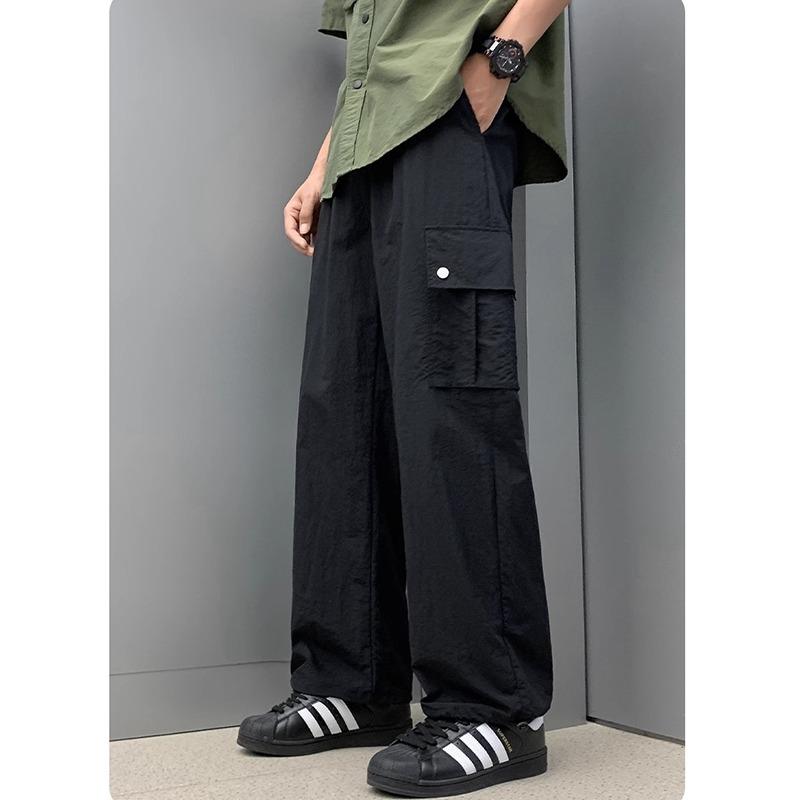 樂天商城 - パンツ メンズ 運動 登山 アウトドア ワークパンツ カーゴパンツ カジュアルパンツ 撥水 防水 ズボン ボトムス ストレート ハイウエスト ロングパンツ ポケット 無地 オールシーズン 通年 ブラック グレー