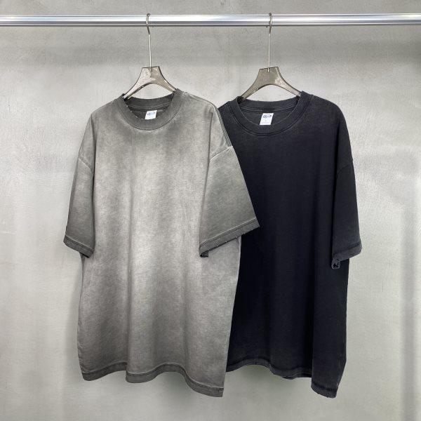 Tシャツ メンズ ノースリーブ カットソー プルオーバー トップス サマーニット ヴィンテージ風 レトロ 丸首 ラウンドネック 無地 擦り切れ加工 ゆったり ルーズフィット ヒップホップ カジュアル 薄手 通気性 綿 コットン ブラック グレー