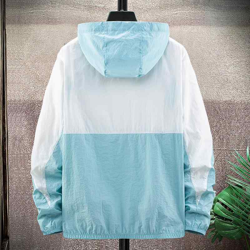 防晒服 メンズ レディース 男女兼用 薄手 軽量 通気性 フード付き ジャンパー ジャケット トップス アウター 日焼け防止 接触冷感 冷房対策 普段使い 日常 カジュアル ライトブルー ブルー ホワイト グレー ポリエステル