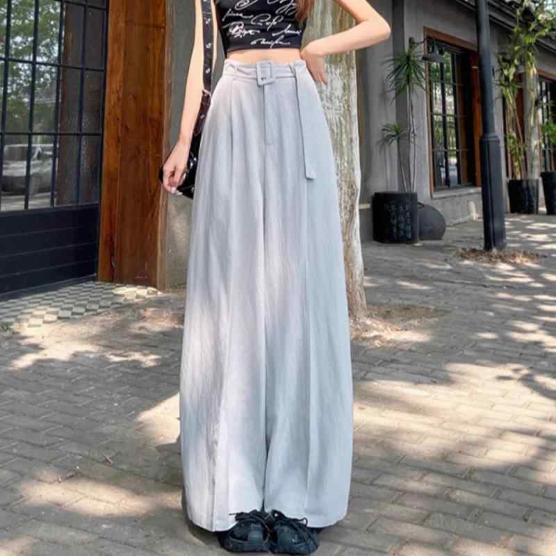 樂天商城 - ワイドパンツ レディース サルエルパンツ 接触冷感 麻混 リネン コットン リラクシー ハロンパンツ イージーパンツ 長ズボン ハイウエスト 伸縮 軽量 薄手 日焼け防止 落ち感 直筒 ナチュラル 白 灰 黒 カジュアル ボトムス