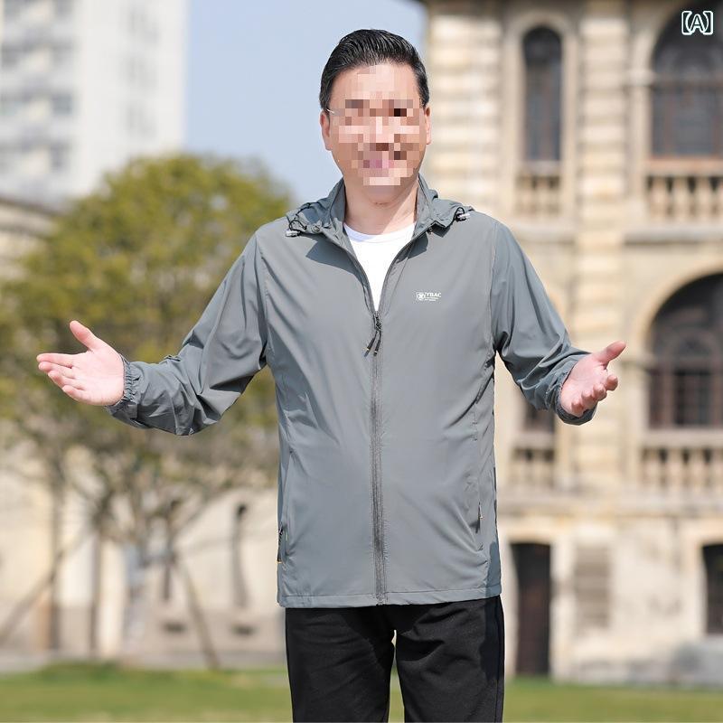 シャツ メンズ 男性用 紳士 父親 お父さん シニア 中高年 トップス 長袖 フード付き パーカー 防風 防寒 はおり 羽織り アウター ジャケット ブルゾン シルク 絹 接触冷感 ひんやり 涼しい 吸湿 速乾 紫外線対策 日焼け防止 日よけ UVカット remake-buddy-10607977 リメイクバディー パッケージ画像