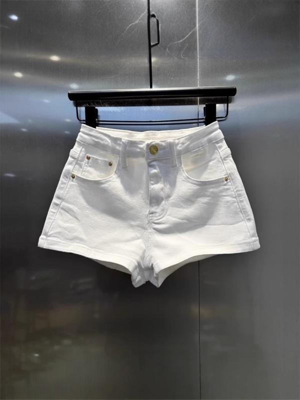 樂天商城 - ショートパンツ レディース デニムパンツ 短パン ハーフパンツ ジーンズ ボトムス ジーパン 高腰 Aライン 着痩せ 美脚効果 カジュアル シンプル 欧米風 通学 普段使い ストリート 杏 白