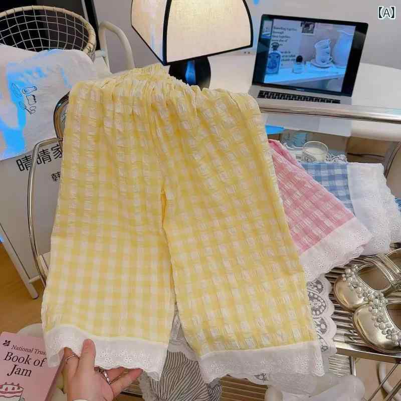 ・スタイル: スクール風・生地: テンセル・安全基準: B類・丈: ロングパンツ・主な素材: 綿 96%-100%・性別: ユニセックス・対象年齢: 中小童（3-8歳、100-140cm）・デザイン: ベーシック・股開き: あり・加工: 柔軟加工・柄: ボーダー、チェック、無地、キャラクター・詳細: セット、ボーダー、チェック、キャラクター・ウエスト: ハイウエスト・カラー: イエローレース、ブルーレース、ピンクレース、裾絞りイエロー・サイズ: 90、100、110、120、130、140、150・カテゴリ: キッズパンツ