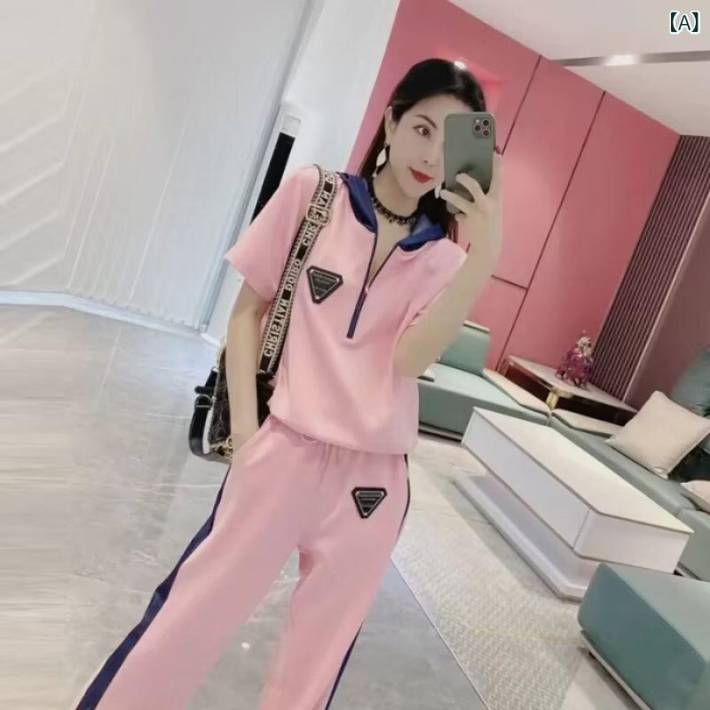 ・カテゴリ: 普段着アンサンブル・パンツ丈: ロングパンツ・デザイン: ポケット・クラフト: プリント・素材: ポリエステル・カラー展開: ピンク、ライトグレー、ブラック、ホワイト・サイズ展開: M、L、XL、XXL、3XL、4XL・スタイル: 韓国風カジュアル・性別: 女性用・袖型: レギュラースリーブ・袖丈: 五分袖