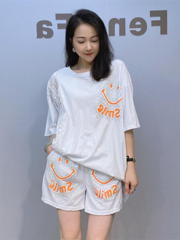 セットアップ レディース カジュアルスーツ 運動着 部屋着 上下セット Tシャツ 半...