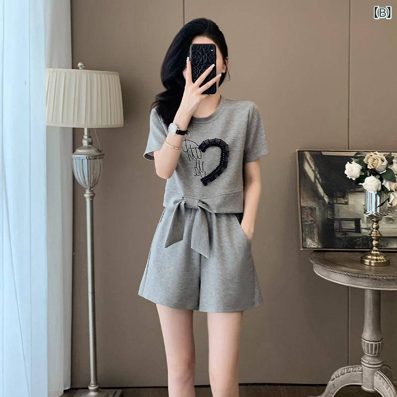 セットアップ レディース 半袖 Tシャツ ショートパンツ 上下セット 2点セット カジ...