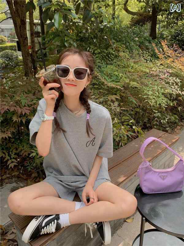 セットアップ レディース 五分袖 五分丈パンツ 半袖 ハーフパンツ 2点セット Tシャ...