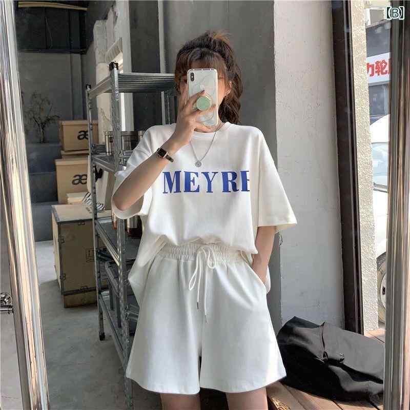 セットアップ レディース 上下セット カジュアル 2点セット 半袖 Tシャツ ショート...