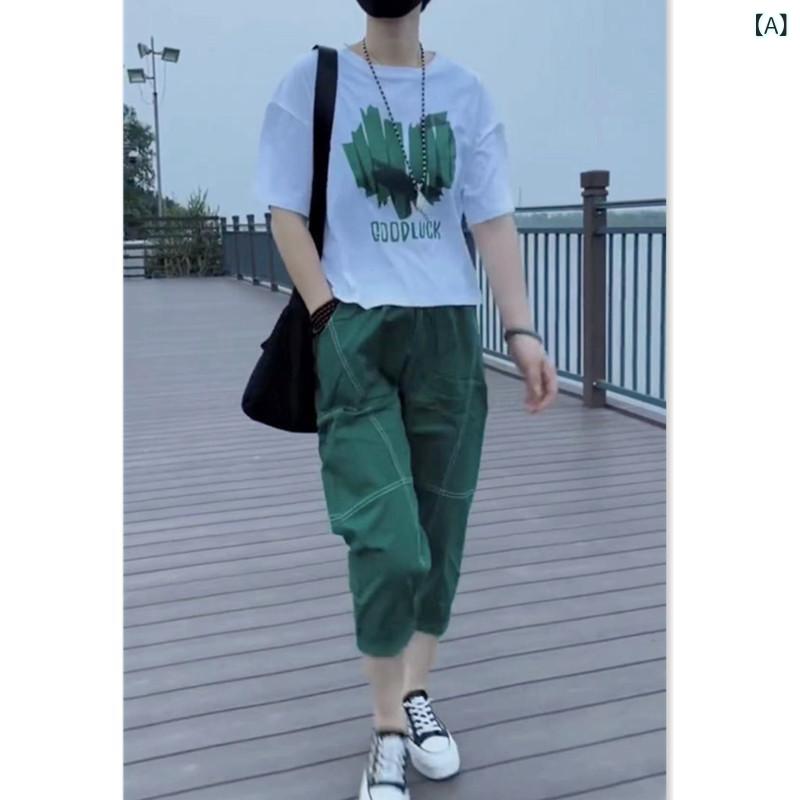 Tシャツ ハーフパンツ セットアップ レディース 半袖 サマーニット 接触冷感 吸湿...
