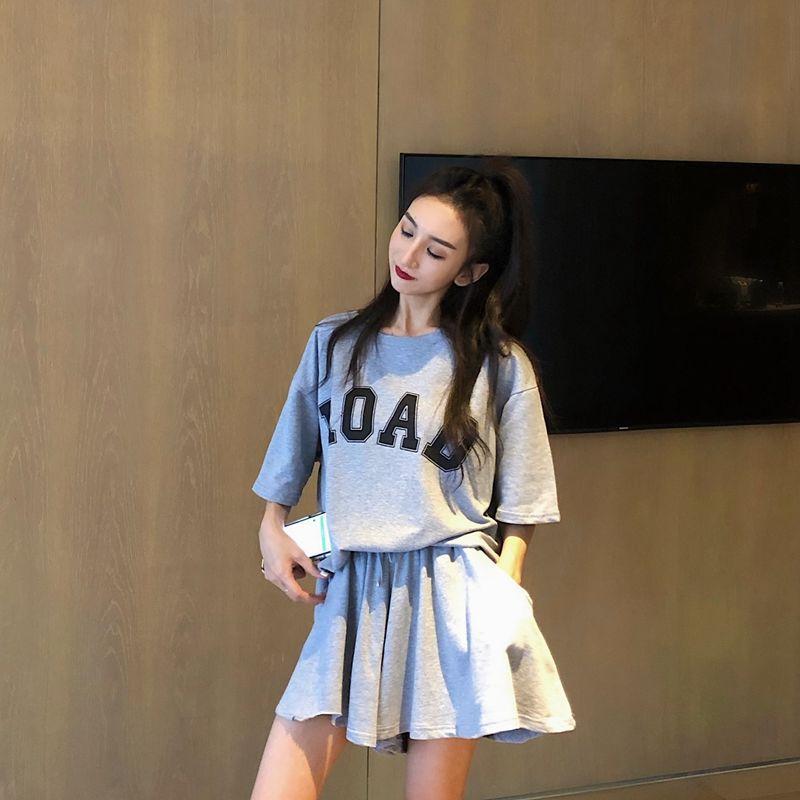 セットアップ レディース サマー ニット スカートパンツ 2点セット 半袖 Tシャツ ...