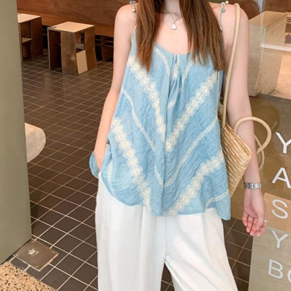 セットアップ レディース 上下セット パンツスーツ キャミソール ワイドパンツ ロ...
