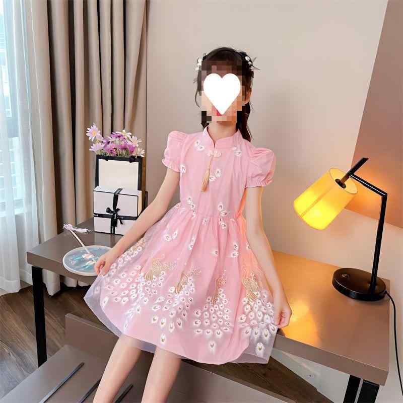 ワンピース 女の子 プリンセスドレス 漢服風 チュールスカート エレガント ふんわ...