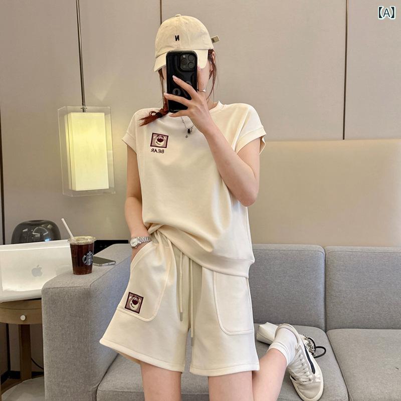 セットアップ レディース 半袖 トップス カットソー Tシャツ ハーフパンツ ショー...
