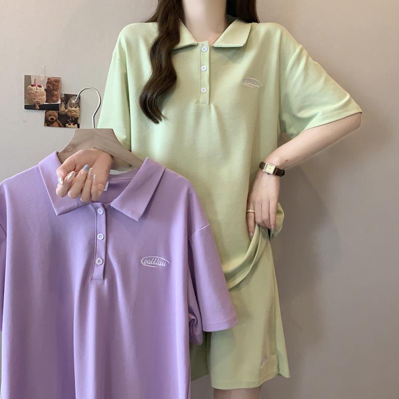 ・カテゴリ: 休闲套装・スタイル: カジュアル・主な素材: 綿95%以上、ポリエステル50%-70%・Tシャツデザイン: 3D/立体パターン、刺繡/刺繍・ネックライン: クルーネック・袖丈: 三分袖・袖型: レギュラースリーブ・柄: 英字/数字/文字・カラー展開: グリーン、パープル・サイズ展開: M、L、XL、XXL・着用対象: 女性