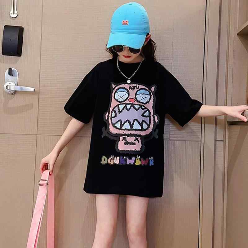 ・カテゴリ: キッズTシャツ・対象性別: 女・スタイル: カジュアル・フード: なし・袖丈: 半袖・対象年齢: 1〜3歳（80〜100cm）、3〜8歳（100〜140cm）、8歳以上（140cm以上）・生地加工: 柔軟処理・柄: 無地、キャラクター、英字、プリント・デザイン要素: スポーツ、キャラクター、英字、キュート、プリント・主な素材: 綿100%・安全基準: B類・ネックライン: クルーネック・機能: 吸湿速乾・カラー展開: ホワイト、ブラック・対応身長: 90cm、100cm、110cm、120cm、130cm、140cm、150cm、160cm、170cm
