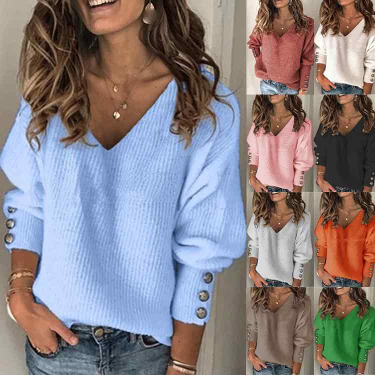 乐天商城 - Tシャツ レディース カットソー トップス Vネック チュニック プルオーバー 長袖 ゆったり 無地 柔らか ニットソー カジュアル きれいめ 伸縮性 通気性 薄手 透けない 普段使い お出かけ ホワイト ブラック ブルー