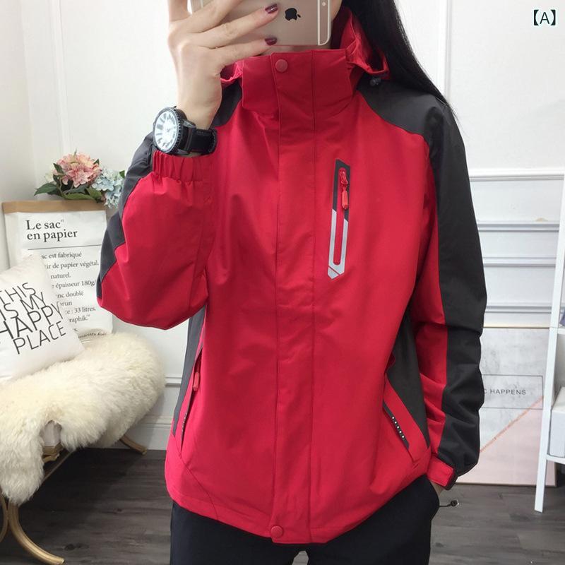 乐天商城 - マウンテンパーカー メンズ レディース 男女兼用 ウィンドブレーカー ジャケット 撥水 防風 裏起毛 フリース インナー 防寒 3way 2点セット ジャンパー アウター フード付き 登山 アウトドア 普段使い ブラック