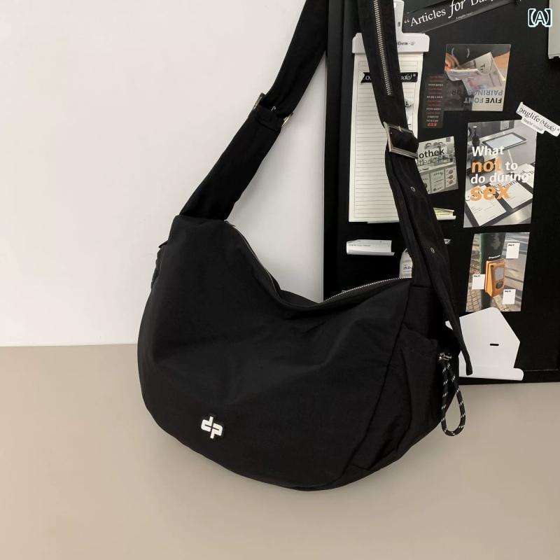 Bolsa de bolsillo Mujeres Hombres Bolsa de mensajería de gran capacidad Bolsa inclinada Bolsa de plátano Bolsa de plátano Casual Colegio Exterior Diario Nylon Limpieza de agua ligera sin tierra Negro Naranja Curtis Primavera
