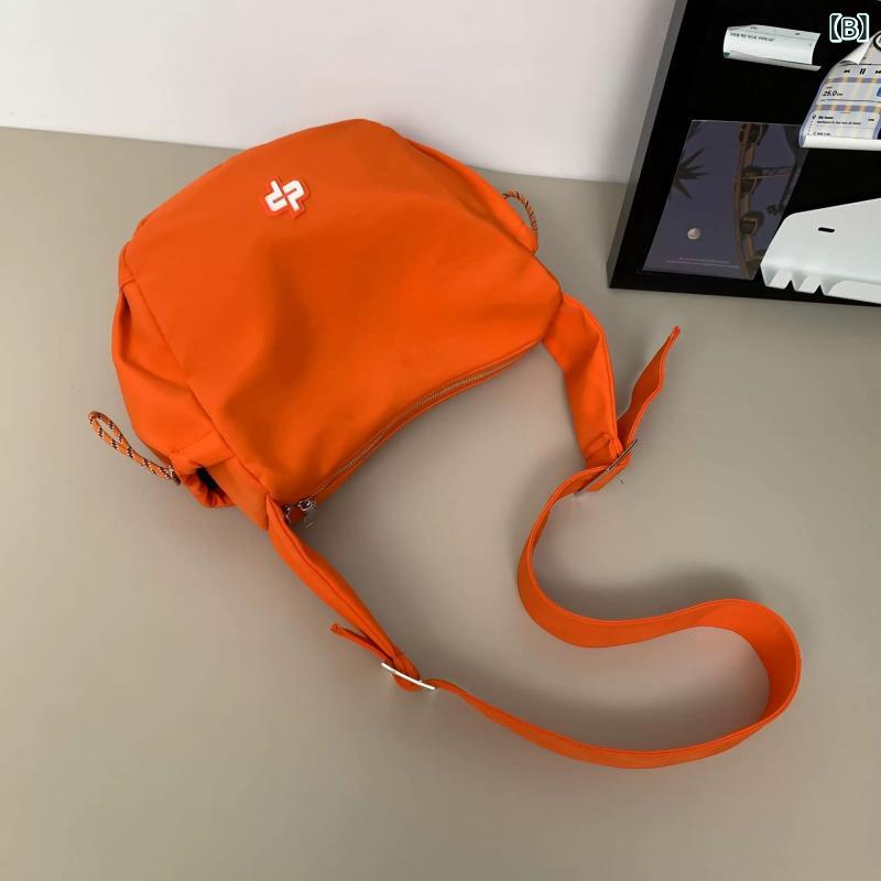 Bolsa de bolsillo Mujeres Hombres Bolsa de mensajería de gran capacidad Bolsa inclinada Bolsa de plátano Bolsa de plátano Casual Colegio Exterior Diario Nylon Limpieza de agua ligera sin tierra Negro Naranja Curtis Primavera — vista 2
