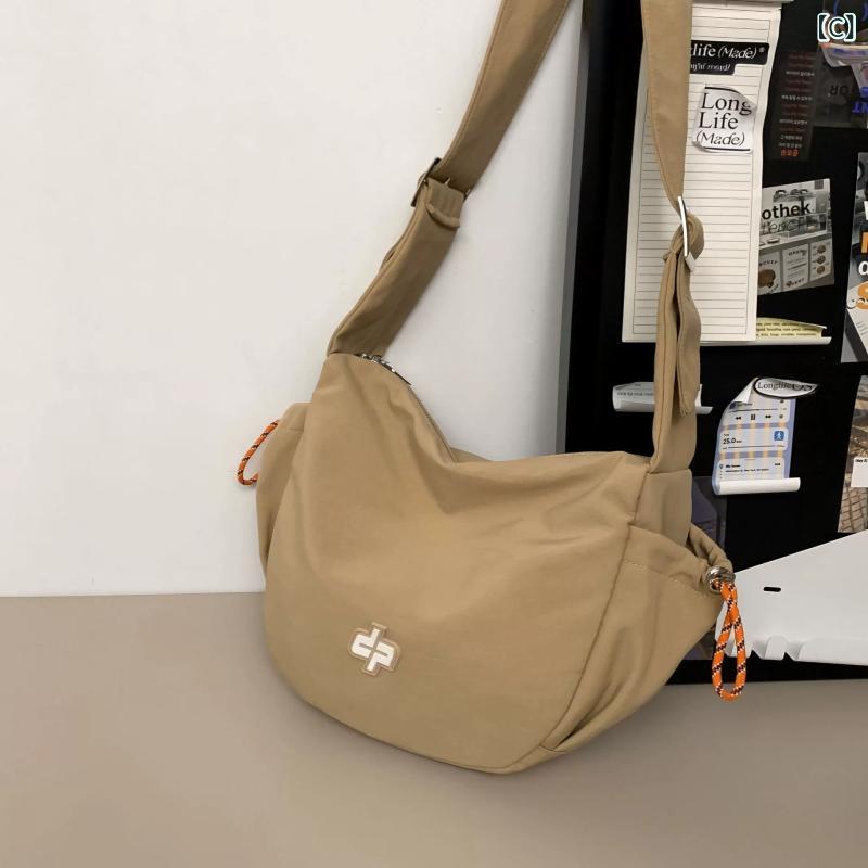 Bolsa de bolsillo Mujeres Hombres Bolsa de mensajería de gran capacidad Bolsa inclinada Bolsa de plátano Bolsa de plátano Casual Colegio Exterior Diario Nylon Limpieza de agua ligera sin tierra Negro Naranja Curtis Primavera — vista 3