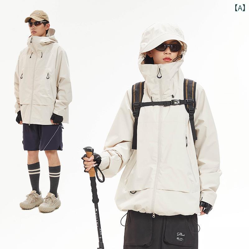 マウンテンパーカー メンズ レディース アウター ジャケット ブルゾン 登山服 ウインドブレーカー 防風 防水 撥水 フード付き ジャンパー ジップアップ ライトアウター ポケット 長袖 無地 春秋 軽量 釣り 登山 ハイキング キャンプ ブラック remake-buddy-10624971 リメイクバディー サンプル画像2