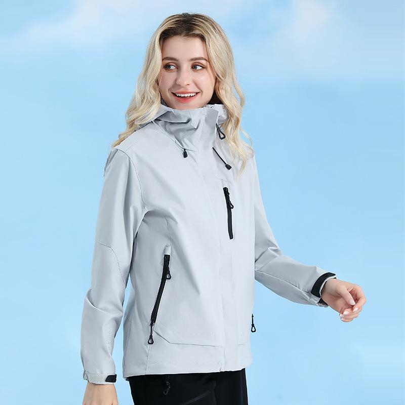 乐天商城 - マウンテンパーカー メンズ レディース アウター ジャケット ブルゾン 登山服 ウインドブレーカー 防寒 防水 防風 透気 撥水 軽量 フード付き フルジップ 無地 春秋 アウトドア 登山 キャンプ ハイキング トレッキング 旅行 通勤 通学 ブラック