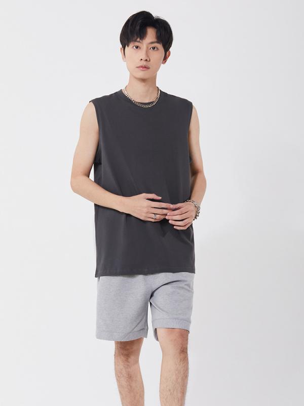 Rakuten - タンクトップ メンズ レディース トップス ノースリーブ 袖なし Tシャツ 丸首 ラウンドネック 綿 コットン 無地 プリント ゆったり 動きやすい スポーツ 運動 ランニング トレーニング 普段使い カジュアル 夏 サマー 通気性 吸汗 柔らかい 肌触
