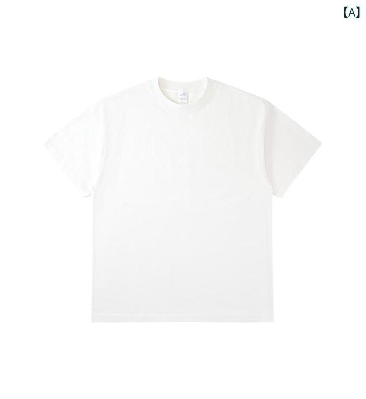 Tシャツ メンズ 男性用 半袖 丸首 クルーネック オーバーサイズ ビッグシルエット ゆったり 綿100% 厚手 320g ヘビーウェイト 無地 耐磨耗 吸湿 排汗 アメカジ ストリート カジュアル ヴィンテージ風 水洗白 青 黒 — vista 2