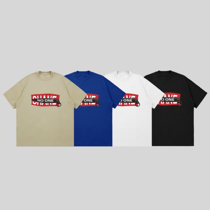 Tシャツ メンズ 半袖 カットソー トップス 五分袖 中袖 厚手 260g 重磅 ヘビーウェイト ルーズ ビッグシルエット ゆったり 綿 精梳綿 クルーネック 丸首 カジュアル ストリート ヒップホップ 英語 ロゴ プリント 防皺 抗菌 耐磨 白 黒