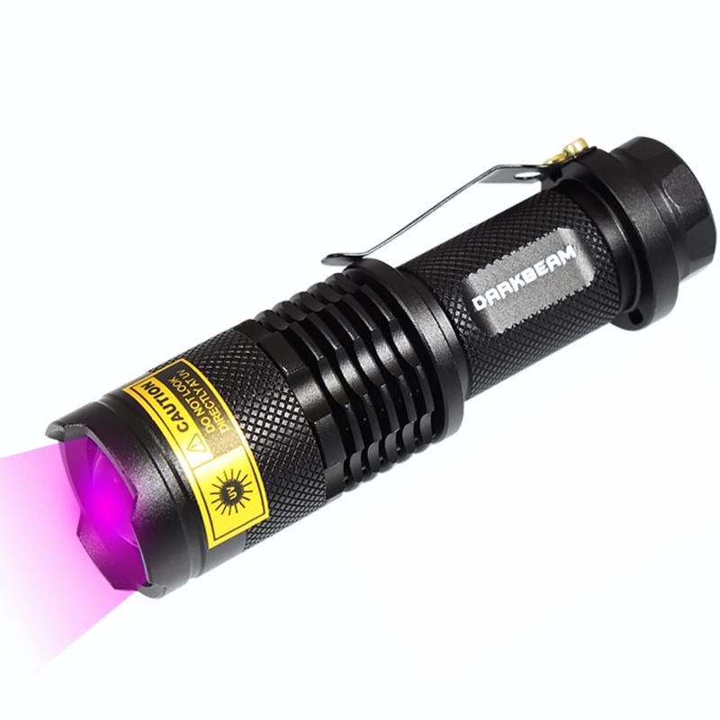 DARKBEAM UV懐中電灯紫外線フラッシュライト LED ブラックライト 395nm 手持ち懐中電灯 ズームブルブラックライト検出器 犬/猫の尿 ペットの汚れに、樹脂硬化