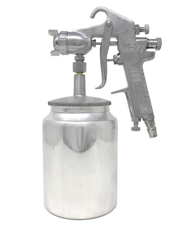 プロ仕様 エアスプレーガン 下壺 吸上式 W-77 大口径 2.5mm 大容量 1000ml DIY 車 バイク 塗装 ペイント 仕上げ