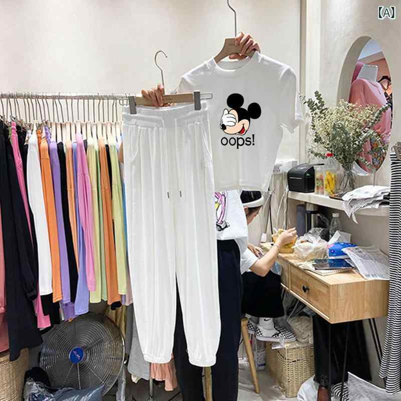貨物番号: 021パターン: プリントズボンの長さ: 30mm丈パンツ流行の要素: プリントクラフト: プリント発売年/季節: 2024年夏生地名: コットンメイン生地成分: コットンメイン生地成分2: コットンブランド: その他カラー: ホワイト,ピンク,グレー,黒サイズ: M,L,Xl,Xxxlスタイルタイプ: 日本と韓国のレジャー主な生地成分の含有量: 30%未満スタイル: カジュアルスタイルスーツスタイル: ズボンセット越境ECスタイル: 快適でカジュアル適用性別: 女性スリーブタイプ: レギュラースリーブ袖丈: 五分袖 **Translation:** 五分袖（ごぶそで）国境を越えた供給源かどうか: はい製品カテゴリ: カジュアルスーツ主生地成分2の含有量: 30%未満主な販売先地域1: 東南アジア主な販売先地域2: 東南アジア