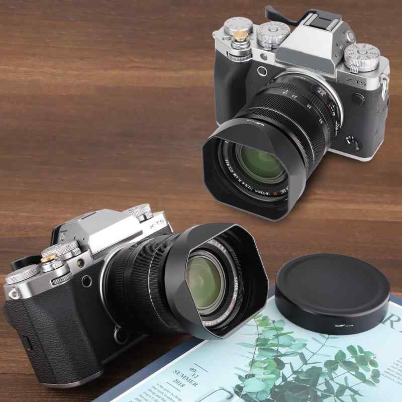 HaogeLH-X13Bバヨネットスクエアメタルの専用レンズフード にとって Fuji 富士Fujinon XF 18-55mm F2.8-4 R LMOISレンズ用およびFujinonXF 14mm F2.8 Rレンズ（X-Pro3 XT30 XT4カ