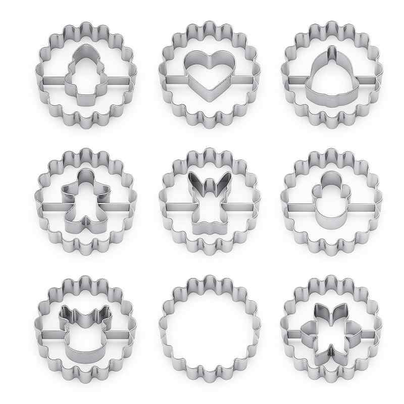 MIUTME Plätzchen Ausstecher Set,9 Stück Keksausstecher Weihnachten,Mini Ausstechformen Edelstahl Linzer, Klein Weihnachten Auss