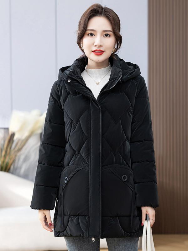 アウター ジャケット 中綿コート レディース ミセス ママ 母親 中高年 シニア ハイミセス 婦人服 フード付き 取り外し可能 スタンドカラー 立襟 ジップアップ ファスナー ポケット 無地 厚手 防寒 暖かい 撥水性 普段使い カジュアル 通勤用 休日 remake-buddy-10644381 リメイクバディー パッケージ画像