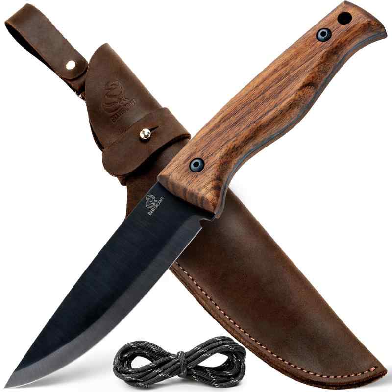 BeaverCraft BSH3 Nightfall ブッシュクラフト フルタング 炭素鋼ナイフ レ ...