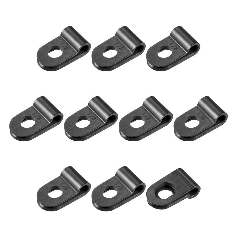 Rebower R型ケーブルクリップ ワイヤー管理クランプ ワイヤーニート維持用 ナイロン 3 mm ブラック 30 個