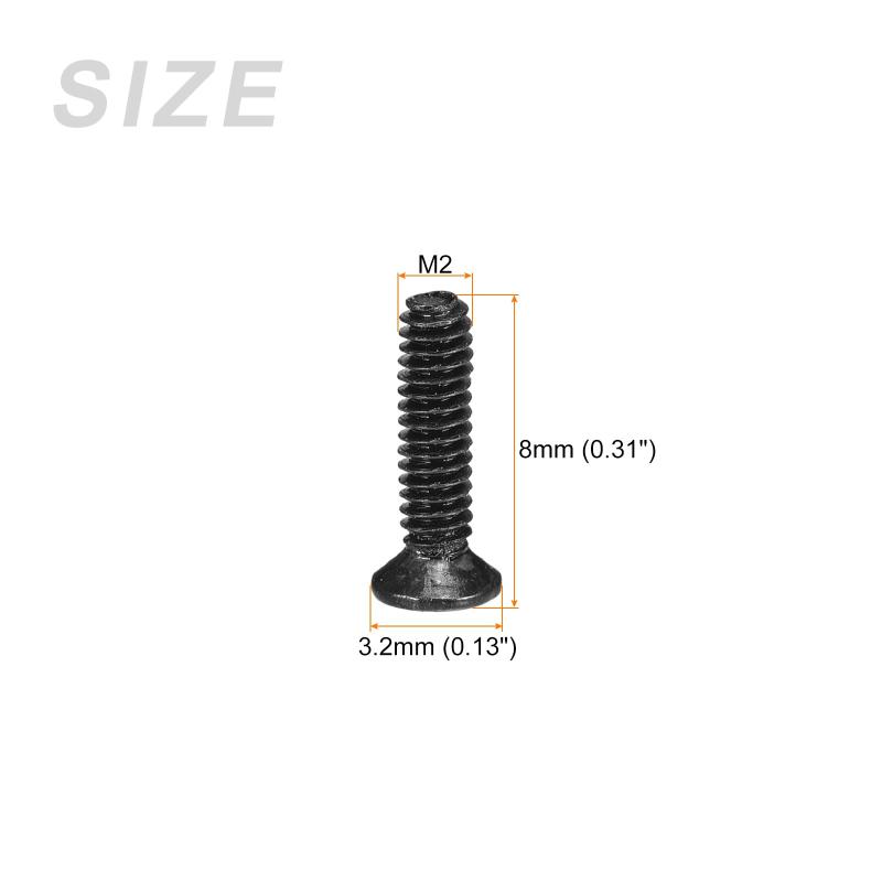 METALLIXITY フラットヘッドネジ M2 x 8mm 350個入り 炭素鋼製マシンネジ 眼鏡 時計 小型電子機器用 黒 remake-buddy-10652801 リメイクバディー サンプル画像2