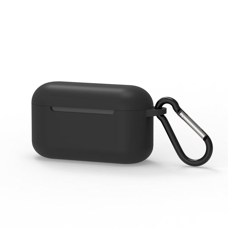 Geekria シリコンカバー 互換性 Echo Buds 2 対応 True Wireless Earbuds ワイヤレスイヤホンケースカバー 外装カバーキーホルダーフック付き、ケースポートアクセス可能、フロントLED可視 (黒)