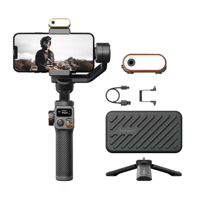 樂天商城 - hohem M6 Kit スマートフォンジンバルスタビライザー LEDライト内蔵 AI 対象追跡 3軸 iPhone/Android対応 電動片手持ちジンバル 垂直＆水平撮影 タイムラプスの追跡 18時間駆動 スマホに給電可能 最