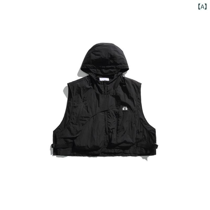 ・カテゴリ: 棉服马甲・スタイル: カジュアル・版型: ルーズフィット・デザイン: フード付き・厚さ: 普通・柄: 無地・素材: ナイロン100%・裏地素材: ポリエステル100%・着用シーン: カジュアル・対象: ティーンエイジャー・工芸: プリント・デザイン詳細: ポケット装飾・ポケットスタイル: 片玉縁ポケット・裾のデザイン: ストレートヘム・カラー展開: ブラック、グレー、グリーン・サイズ展開: M、L、XL、XXL・仕様: スタンドカラー